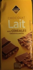 Chocolat au lait aux céréales croustillantes