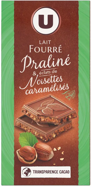 chocolat au lait fourre au praline