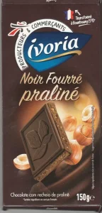 Chocolat noir fourré praliné