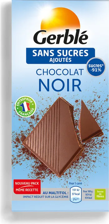 chocolat noir sans sucres ajoutes