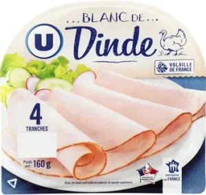 Jambon de dinde ou blanc de dinde en tranche