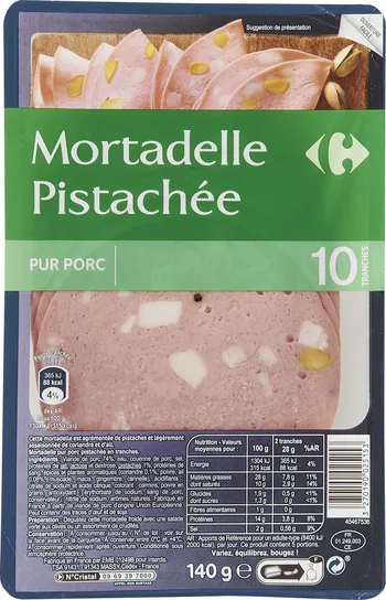 mortadelle pistachee pur porc