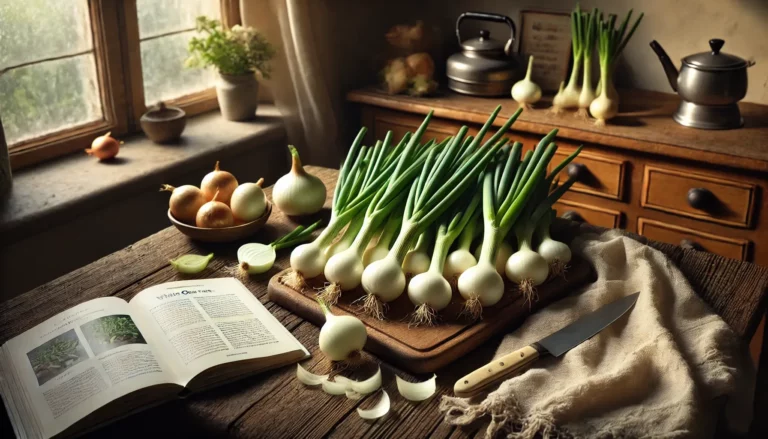 Oignons blancs sur une table